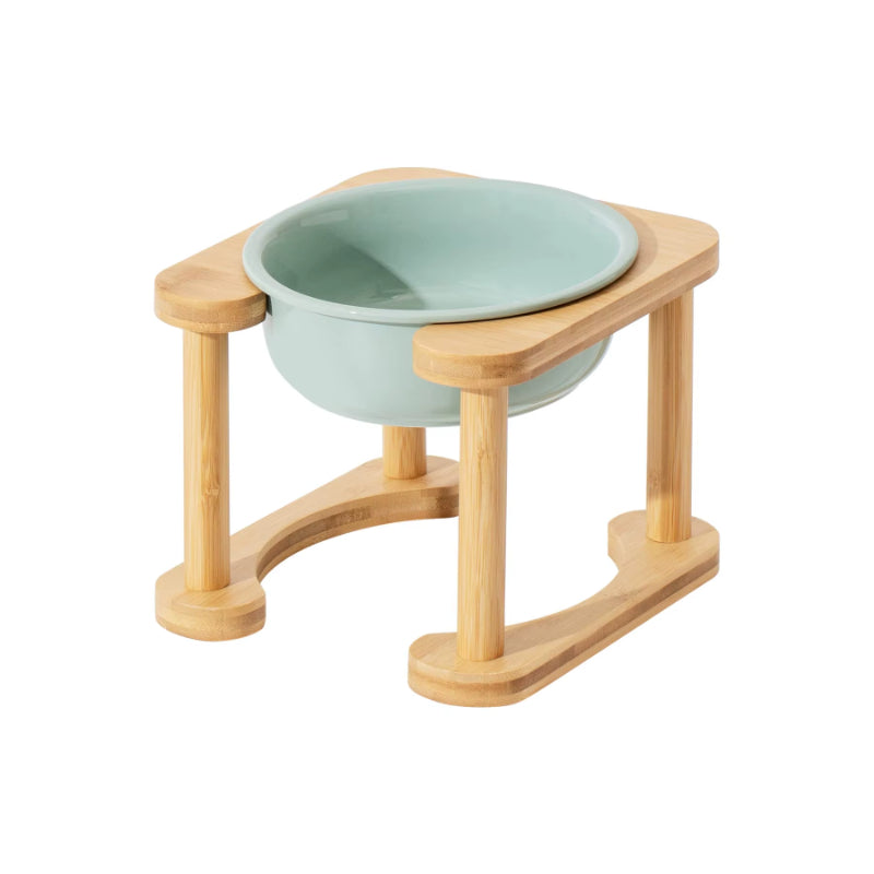 Κεραμικό Μπολ Raised με Βάση Bamboo – Μικρό Ανοιχτό Λαδί
