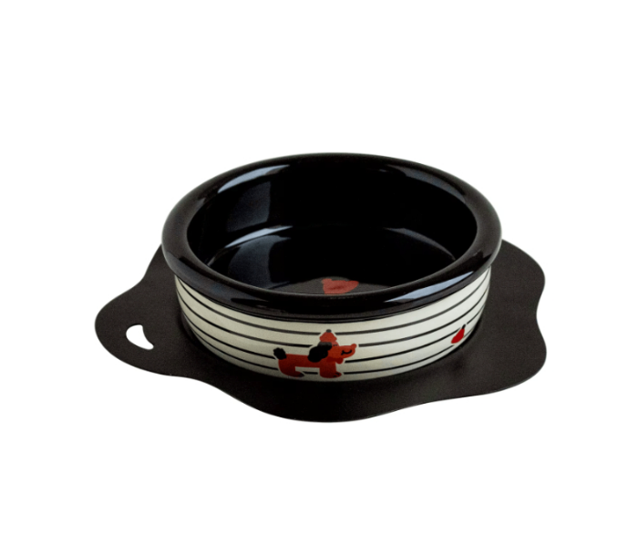 Κεραμικό Μπολ Wavy με Βάση – Μαύρο